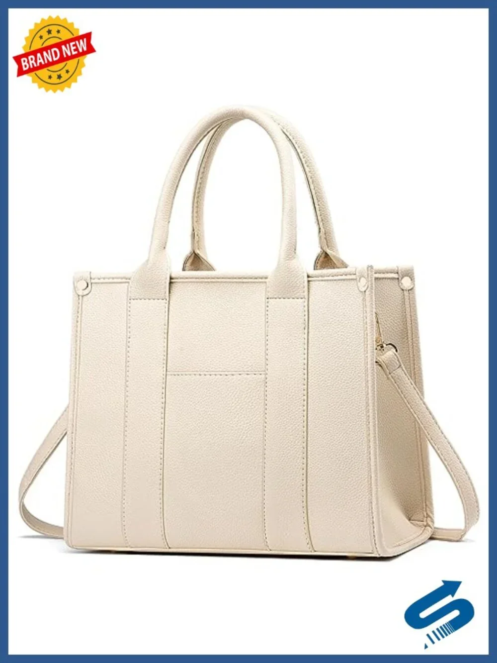 PU Leather Tote Bag Crossbody Shoulder Bag with Zipper Top Handle Satchel
